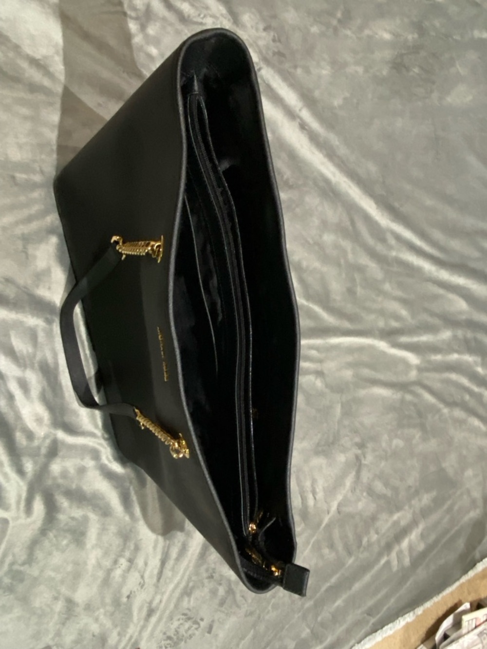 Michael Kors Black Tote with Gold Chain Handles - Picture 12 of 12